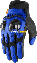 Кожени мото ръкавици ICON CONTRA2 - BLUE - Avtozona