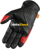 Кожени мото ръкавици ICON CONTRA2 - RED - Avtozona