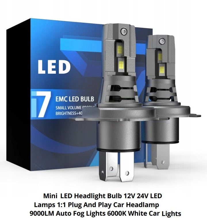Крушки i7 LED H4 Mini V9 – 9000lm 35W 6000K Plug & Play - Avtozona