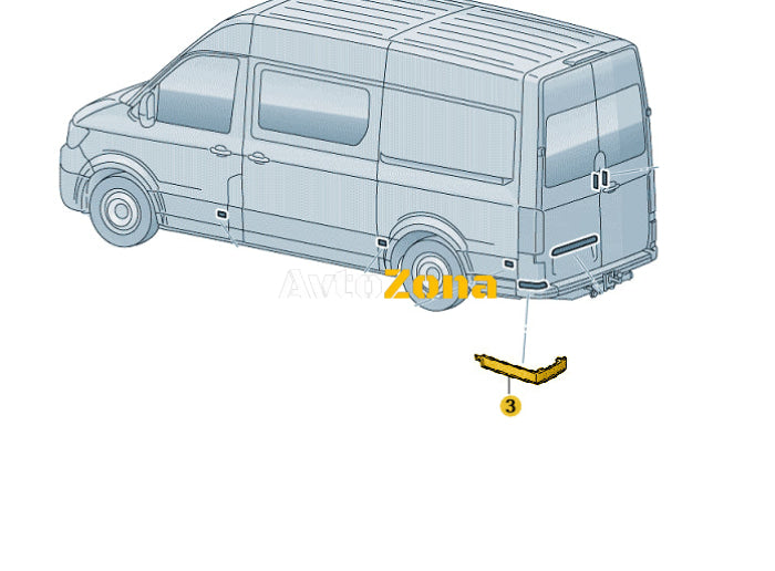 Ляв рефлектор светоотразител за задна броня на VW Crafter SY 2017 + - Avtozona