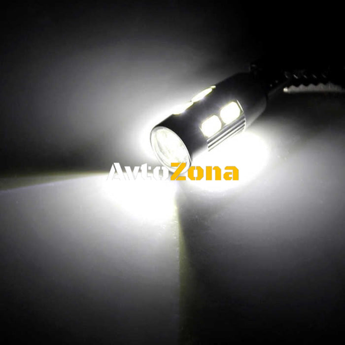 Лед Крушки За Габарит Т10 W5W LED 10 SMD Canbus 12V Бяла Светлина - Avtozona