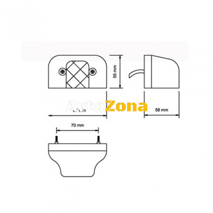 LED Лед Диоден Плафон Oсветление за Регистрационен Номер,12V - 24V За Ремарке Бус Каравана Платформа Червен - Avtozona