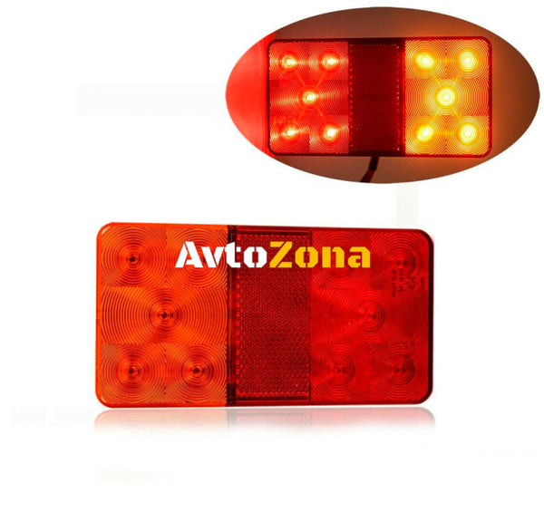 LED Лед Диоден Стоп Slim 12V 150мм x 80мм За Камион Ремарке Бус - Avtozona