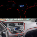 LED ЛЕД Диодна интериорна светеща лента за табло червена светлина 12V 2м амбиентно осветление - Avtozona