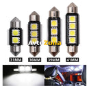 LED Лед Диодни Крушки 2/3/4 SMD 5050 31мм 36мм 39мм 41мм 12V Бяла Светлина Canbus Error Free Bez Грешки - Avtozona