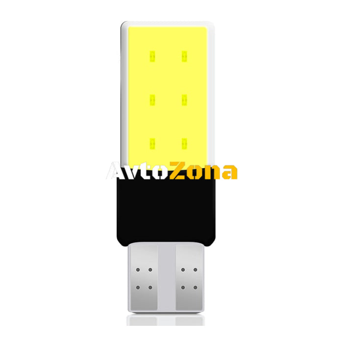 LED Лед Диодни Крушки За Габарит Силикон COB Т10 W5W 300lm 12V Бели - Avtozona