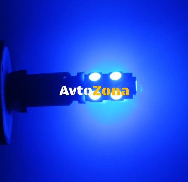 LED Лед Диодни Крушки За Габарит Т10-5050 W5W 9 SMD 12V Синя - Avtozona