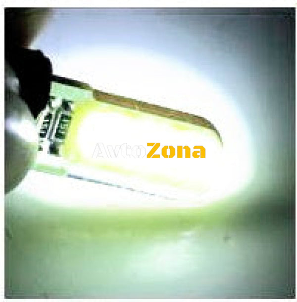 LED Лед Диодни Крушки За Габарит Т10 W5W COB 12-Core 12V Бяла Canbus - Error free Без грешки - Avtozona