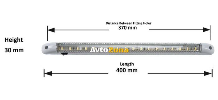 LED Лед Интериорна Диодна Лампа Тръба 40см Бяла Светлина 12V За Автомобил Камион За Дома или Офиса - Avtozona