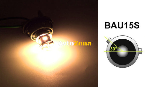 LED Лед Крушки 22 SMD BA15S 1156 (P21W) Асиметрични Разминати пинове (150°) Offset 12V Оранжева Жълта Светлина - Avtozona