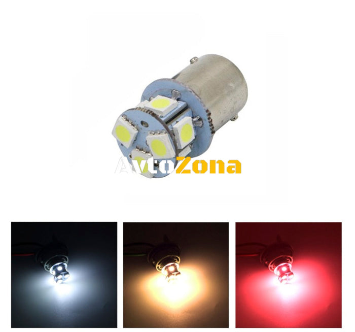 LED Лед Крушки 22 SMD BA15S 1156 (P21W) BAU15S 1156 (PY21W) 12V - 24V Бяла Оранжева Червена Светлина - Avtozona