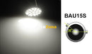LED Лед Крушки 22 SMD BAU15S 1156 (P21W) Асиметрични Разминати пинове (150°) Offset 12V Бяла Светлина - Avtozona