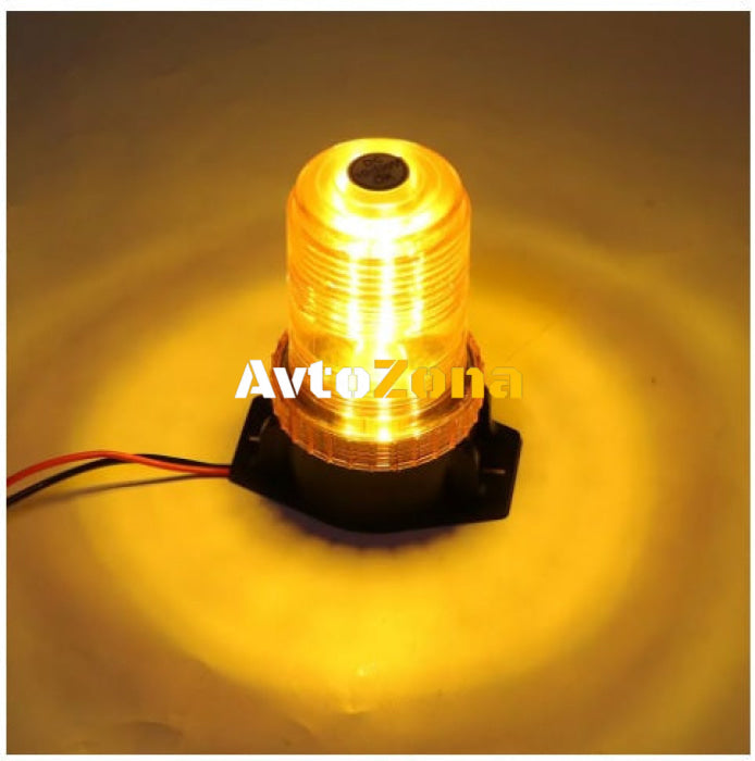 LED Лед Сигнална Аварийна Лампа Маяк Буркан 130mm x 74mm 12V - 24V 30 SMD Диода За Трактор