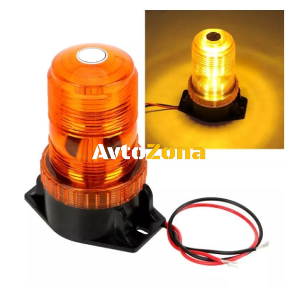 LED Лед Сигнална Аварийна Лампа Маяк Буркан 130mm x 74mm 12V - 24V 30 SMD Диода За Трактор