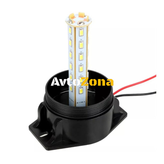 LED Лед Сигнална Аварийна Лампа Маяк Буркан 130mm x 74mm 12V - 24V 30 SMD Диода За Трактор