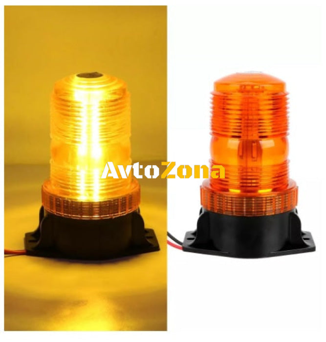 LED Лед Сигнална Аварийна Лампа Маяк Буркан 130mm x 74mm 12V - 24V 30 SMD Диода За Трактор