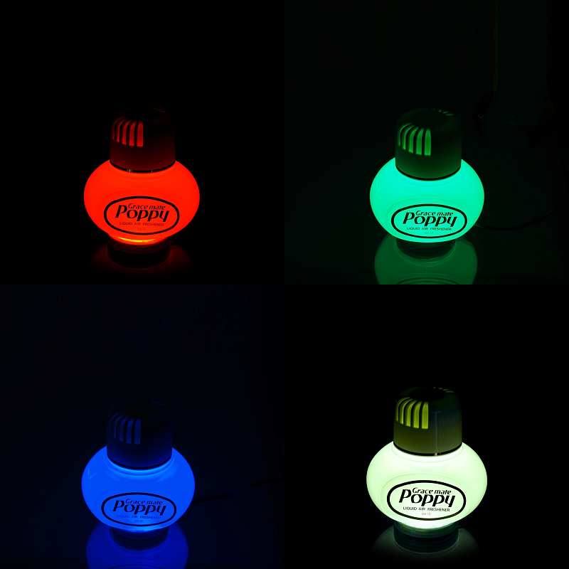 ЛЕД LED Светодиодно осветление за ароматизатор POPPY със 7 различни цвята 12V - 24V с конектор за запалка - Avtozona