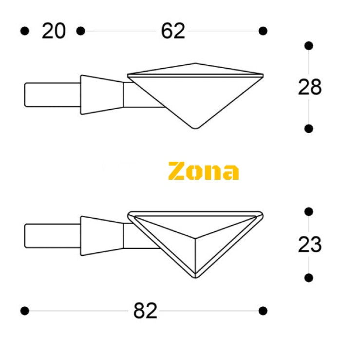 LED мото мигачи BARRACUDA Z-LED B-LUX BLACK - Avtozona