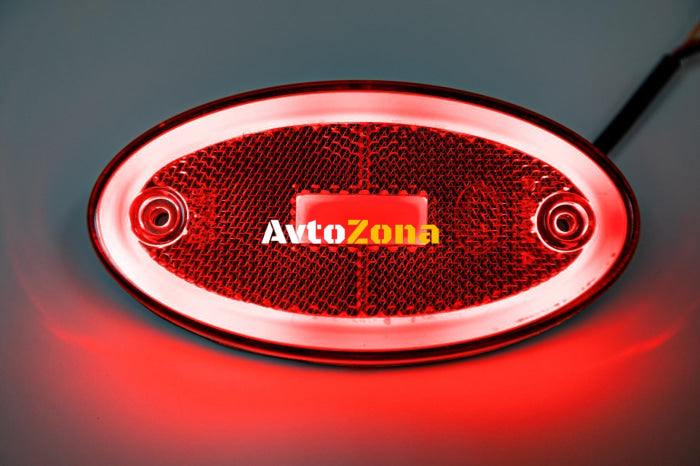 LED Светодиоден Габарит 116mm x 60mm Червен Неон Ефект Три Функции,12V-24V - Avtozona