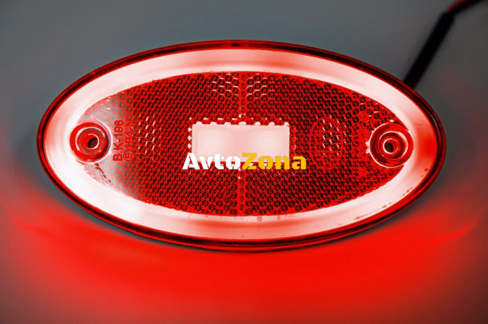 LED Светодиоден Габарит 116mm x 60mm Червен Неон Ефект Три Функции,12V-24V - Avtozona