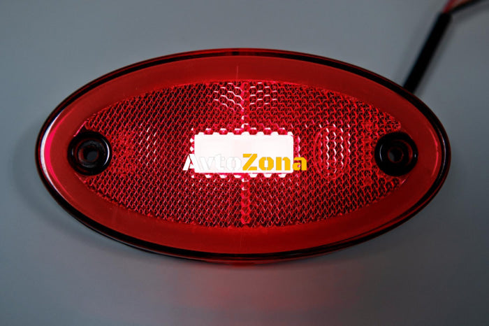 LED Светодиоден Габарит 116mm x 60mm Червен Неон Ефект Три Функции,12V-24V - Avtozona