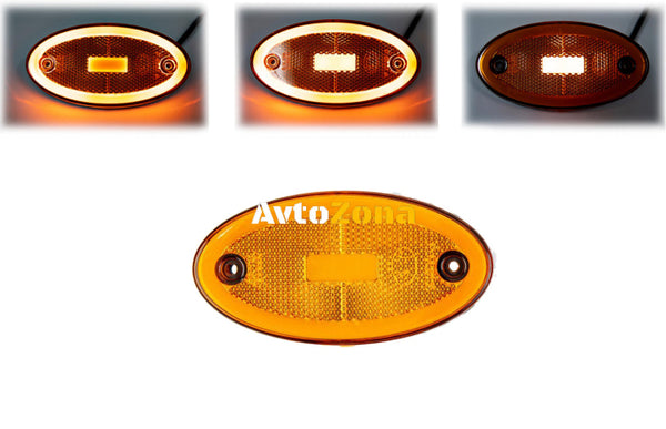 LED Светодиоден Габарит 116mm x 60mm Оранжев Жълт Неон Ефект Три Функции,12V-24V - Avtozona