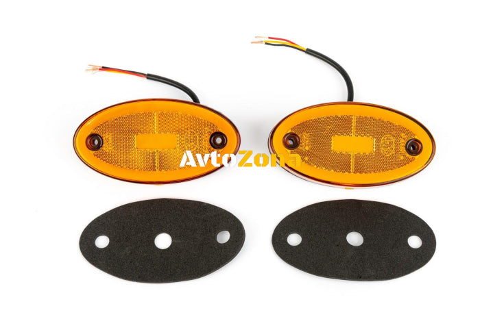 LED Светодиоден Габарит 116mm x 60mm Оранжев Жълт Неон Ефект Три Функции,12V-24V - Avtozona