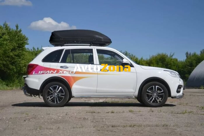 Автобокс Turino 177x81x46cm с двустранно отваряне с ключ 410 литра - бял - Avtozona