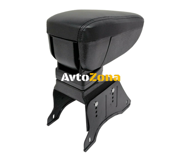 Луксозен Черен Подлакътник Черна Еко Кожа Универсален с Планки и Слайдер - Avtozona