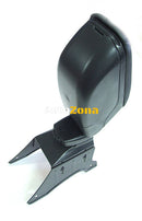 Луксозен Черен Подлакътник Черна Кожа с Червен Шев Универсален с Планки и Слайдер - Avtozona