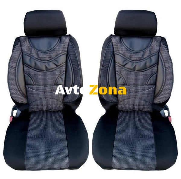 Луксзони калъфи тапицерия за автомобилни седалки тип масажор с лумбална опора Premium 1 черни - Avtozona