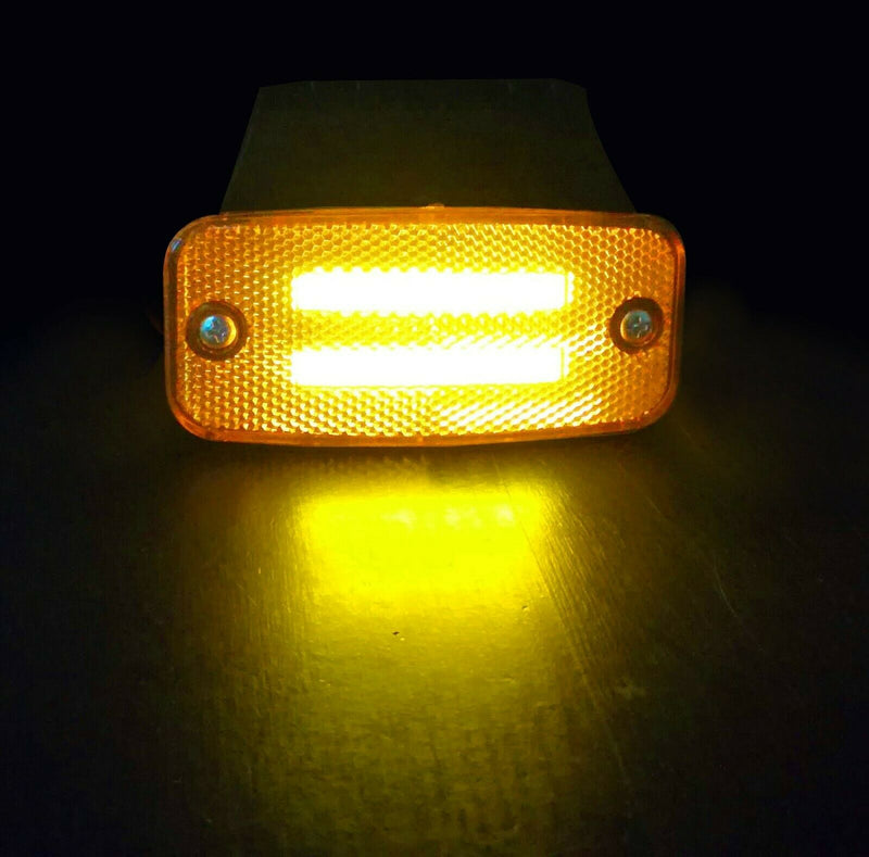 1 брой LED Оранжев Светодиоден Габарит Със Стойка, Маркер, Токос с Вграден Рефлектор и Ефект Неон 12V-24V