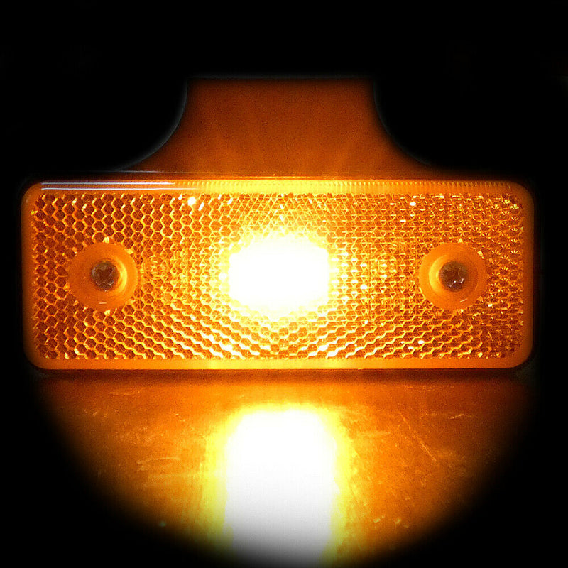 1 брой LED Оранжев Светодиоден Страничен Габарит Със Стойка, Маркер, Токос 12v 24v Е-марк Е9 за камион, бус, ван, платформа, каравана
