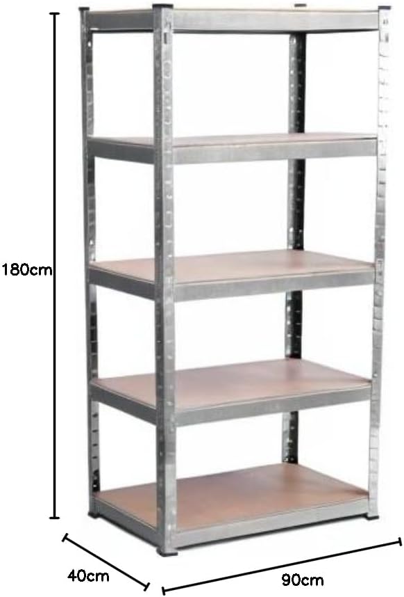 Метален стелаж с безболтова сглобка - 180x90x40см 5х185кг - Avtozona