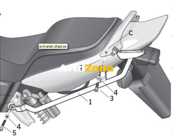 Монтажен комплект за куфари SHAD H0CB13ST - Avtozona