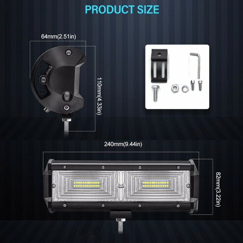 МОЩЕН LED ДИОДЕН БАР - 144W - 23.5см - Avtozona