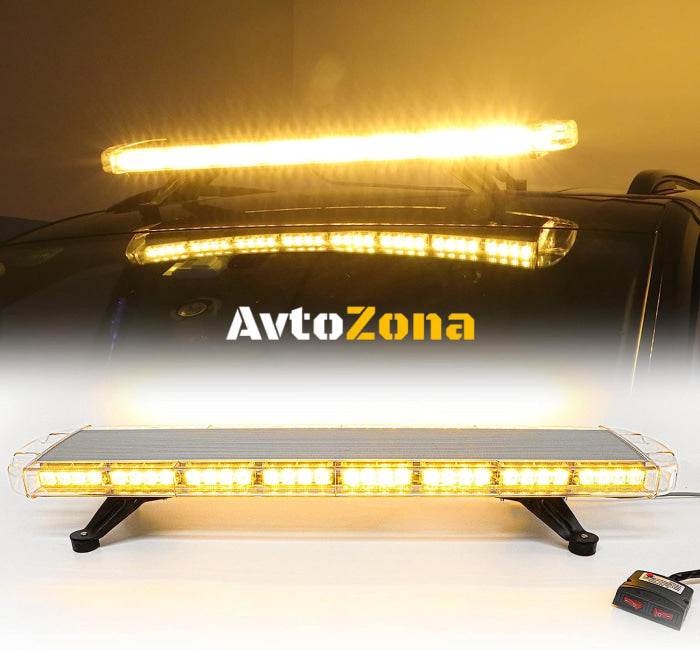Мощна аварийна сигнална лампа 98 см 72 LED ЛЕД блиц маяк буркан лед бар 12-24V със 15