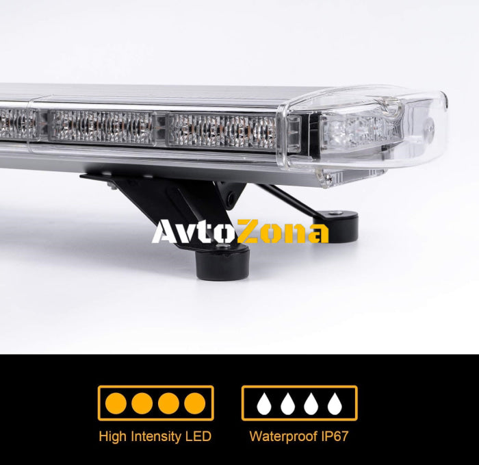 Мощна аварийна сигнална лампа 98 см 72 LED ЛЕД блиц маяк буркан лед бар 12-24V със 15