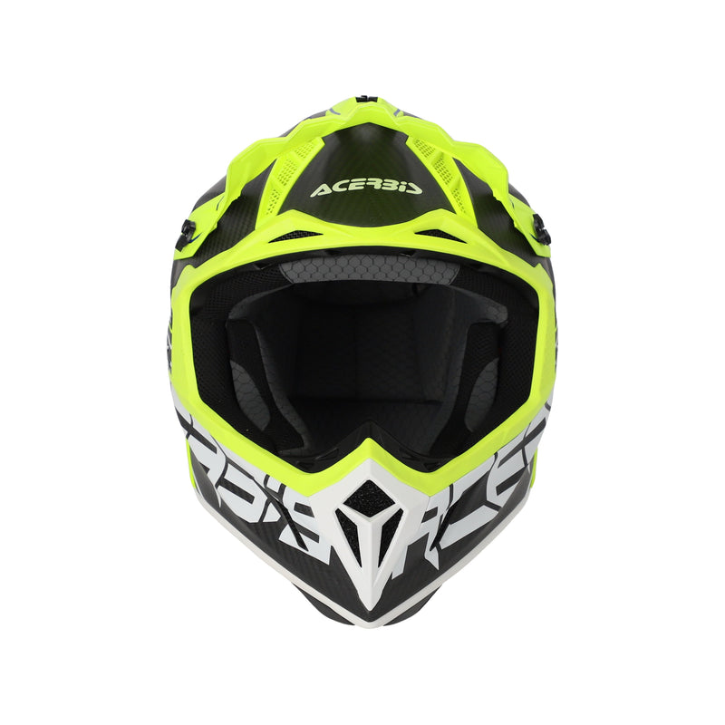 Мотокрос каска ACERBIS STEEL CARBON BLACK/FLUO 2206 - Avtozona