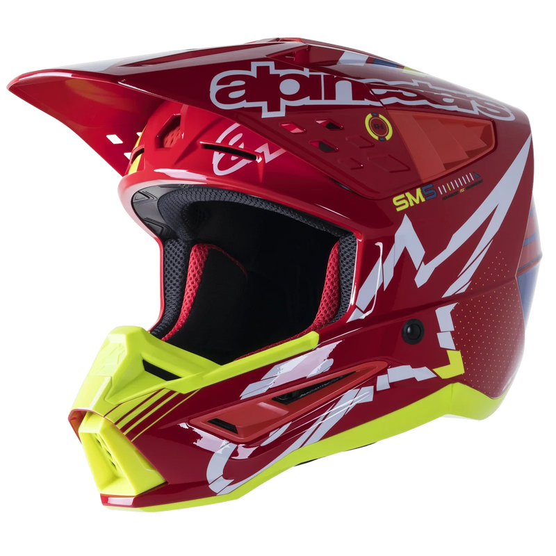 Мотокрос каска Alpinestars SM5 ACT RED\YELLOW - Avtozona