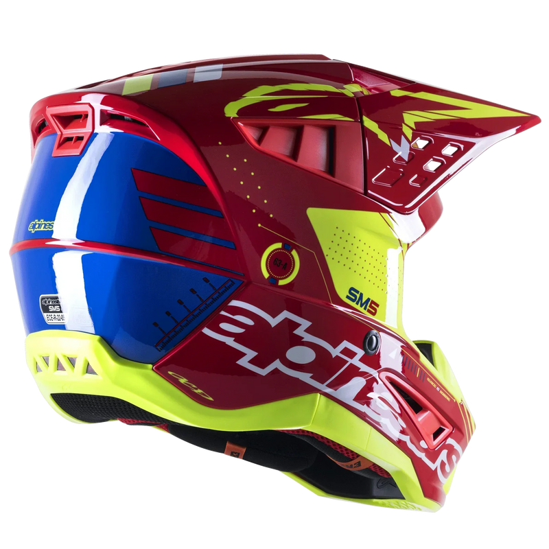 Мотокрос каска Alpinestars SM5 ACT RED\YELLOW - Avtozona