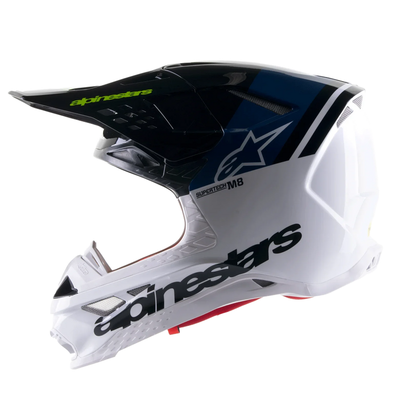 Мотокрос каска ALPINESTARS SM8 RADIUM 2 BLACK/BLUE/WHITE - Avtozona