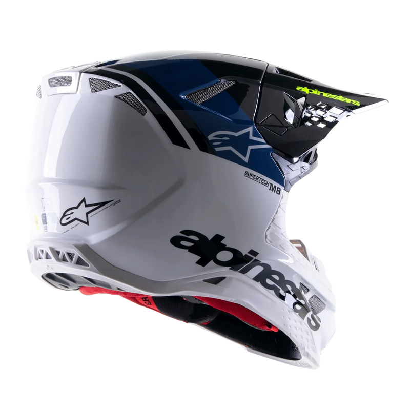 Мотокрос каска ALPINESTARS SM8 RADIUM 2 BLACK/BLUE/WHITE - Avtozona