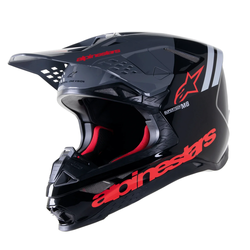 Мотокрос каска ALPINESTARS SM8 RADIUM 2 BLACK/RED - Avtozona