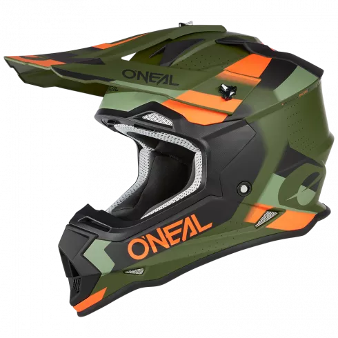 Мотокрос каска O’NEAL 2SERIES SPYDE V.23 GREEN/BLACK/ORANGE - Avtozona