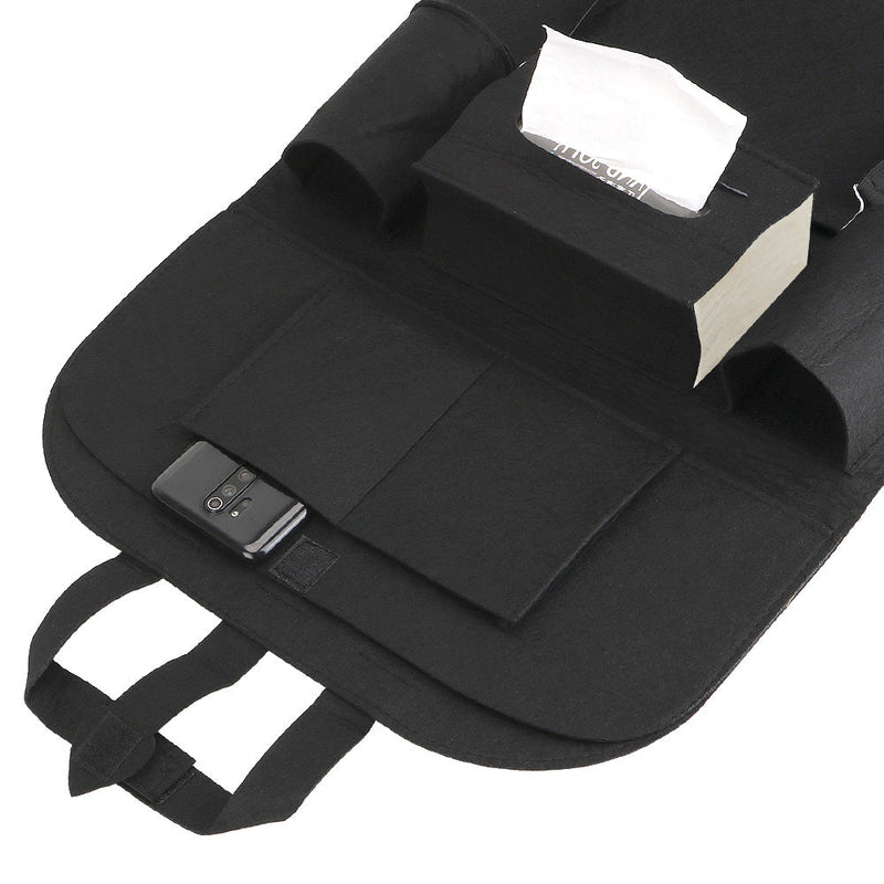 Мултифункционален органайзер за задната част на предна седалка на автомобил Черен с 6 джоба - Avtozona
