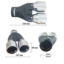 Двоен кръгъл накрайник за ауспух с хромирано покритие