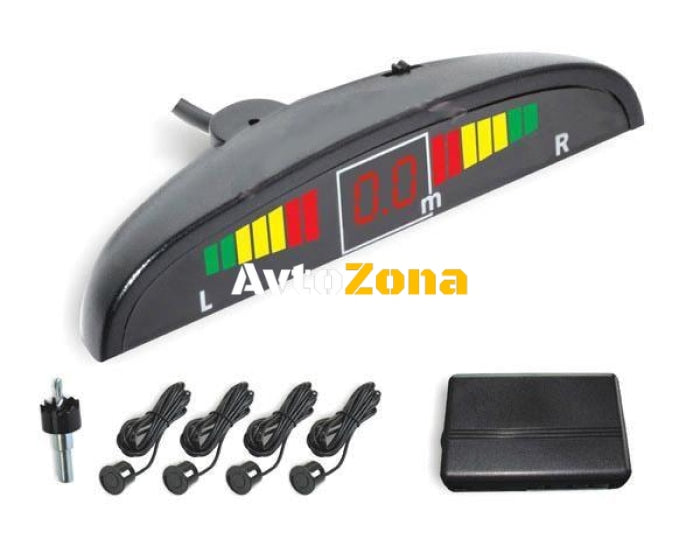 Парктроник с LED дисплей - с черни датчици без гаранция - Avtozona