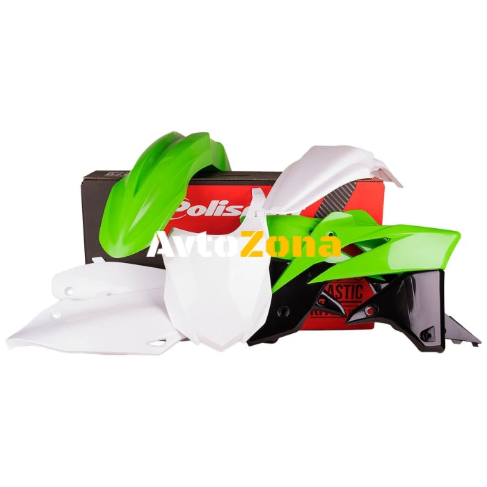 Пластмасов MX кит Polisport за Kawasaki KX250-2013-16 White/Green OEM Color 14-15 - Avtozona