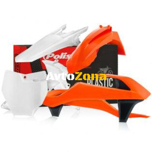 Пластмасов MX Replica кит POLISPORT за KTM 85 SX 2006-12 OEM Color (11-12) Orange/White - Avtozona